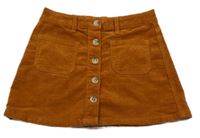 Hnědá manšestrová propínací sukně C&A