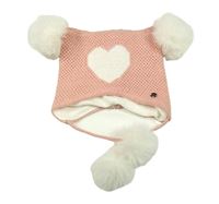 Růžová čepice se srdcem a bambulemi Original Marines