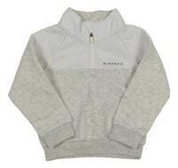 Světlešedo-bílá teplákovo/šusťáková mikina s nápisem McKenzie