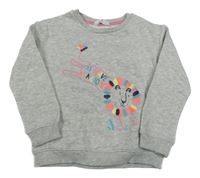 Šedá melírovaná mikina s lvem M&S