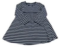 Tmavomodro-bílé pruhované bavlněné šaty Topolino