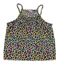 Růžovo-světlemodro-žlutý top s leopardím vzorem Kiki&Koko