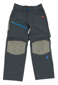 Tmavošedo-šedé outdoorové kalhoty s odepínacími nohavicemi Lupilu