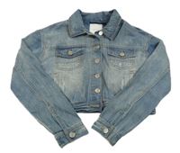 Modrá riflová crop bunda s prošoupáním Next