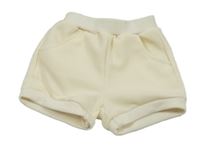 Smetanové žebrované kraťasy