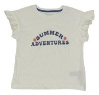 Bílé tričko s nápisem a jahodami Primark