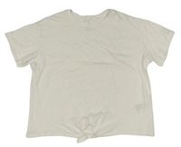 Bílé crop tričko s uzlem H&M