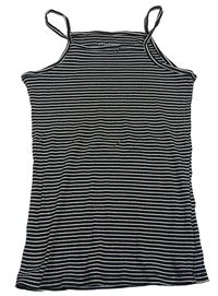 Černo-bílý pruhovaný žebrovaný top PRIMARK