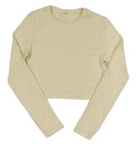 Smetanové žebrované crop triko Matalan