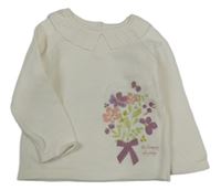 Bílý svetr s výšivkou květů Nutmeg