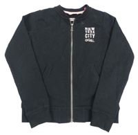 Černá propínací mikina s nápisy 