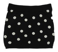 Černo-bílá puntíkatá pletená sukně H&M