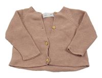 Starorůžový propínací svetr Zara