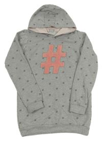 Šedá vzorovaná mikina s kapucí Y.F.K.