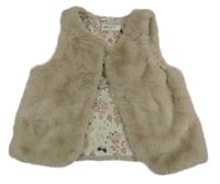 Světlebéžová kožešinová podšitá vesta H&M