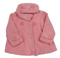 Růžový fleecový podšitý kabátek s límcem Next