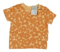 Nové - pomerančové květované tričko Primark