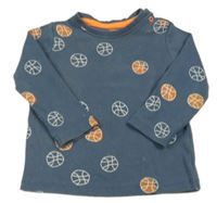 Tmavomodré triko s míči hema