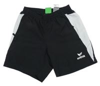 Černé sportovní kraťasy s bílým pruhem erima 