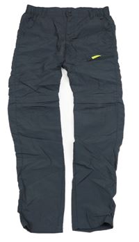 Tmavošedé šusťákové outdoorové kalhoty s odepínacími nohavicemi Yigga