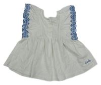 Bílá tunika s modrou výšivkou 