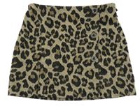 Béžovo-černá leopardí vlněná sukně Next