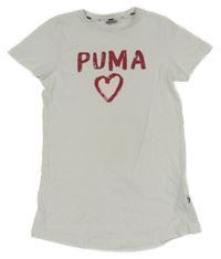 Bílé tričko s logem a srdcem Puma