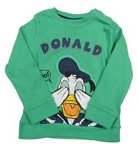 Zelené žebrované triko s Donaldem Disney
