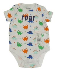 Nové - bílo-barevné body s dinosaury F&F