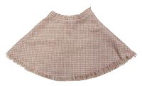 Růžovo-béžová vzorovaná úpletová kolová sukně H&M