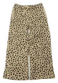 Béžové leopardí široké tepláky H&M