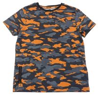 Tmavošedo-černo-oranžové army tričko s logem Nerf