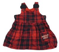 Červeno-černé kostkované šaty s Minnií Disney