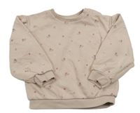 Světlerůžová květovaná mikina M&S