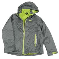 Šedá šusťáková zimní funkční bunda s kapucí Crivit