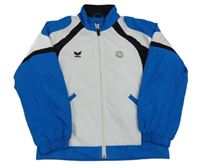 Bílo-modro-černá šusťáková jarní bunda s potiskem Erima 