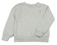 Světlešedá melírovaná mikina se srdcem Dopodopo