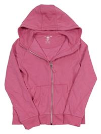 Růžová propínací mikina s kapucí F&F