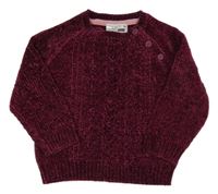 Vínový žinykový svetr Ergee
