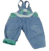 Světlemodro-zelené laclové rifle s výšivkou 