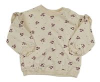 Smetanovo-fialová květovaná mikina F&F