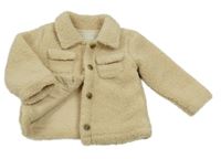 Béžová huňatá podšitá košilová bunda Tu