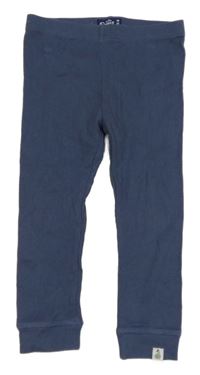 Modré žebrované lehké tepláky 