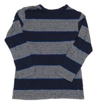Tmavomodré pruhované triko Primark
