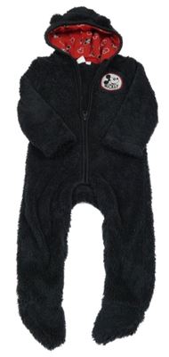 Antracitová plyšová kombinéza s Mickeym a kapucí Disney