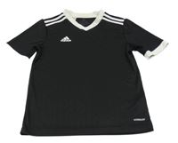 Černo-bílé sportovní tričko s logem Adidas