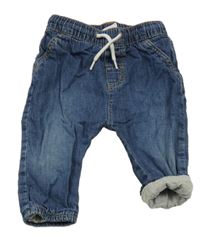 Tmavomodré lehké cuff podšité rifle H&M