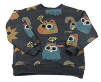 Antracitová mikina s příšerkami Zara