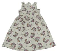 Smetanové šaty s jednorožci H&M