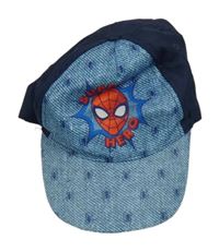 Modrá kšiltovka s pavouky a Spidermanem Marvel